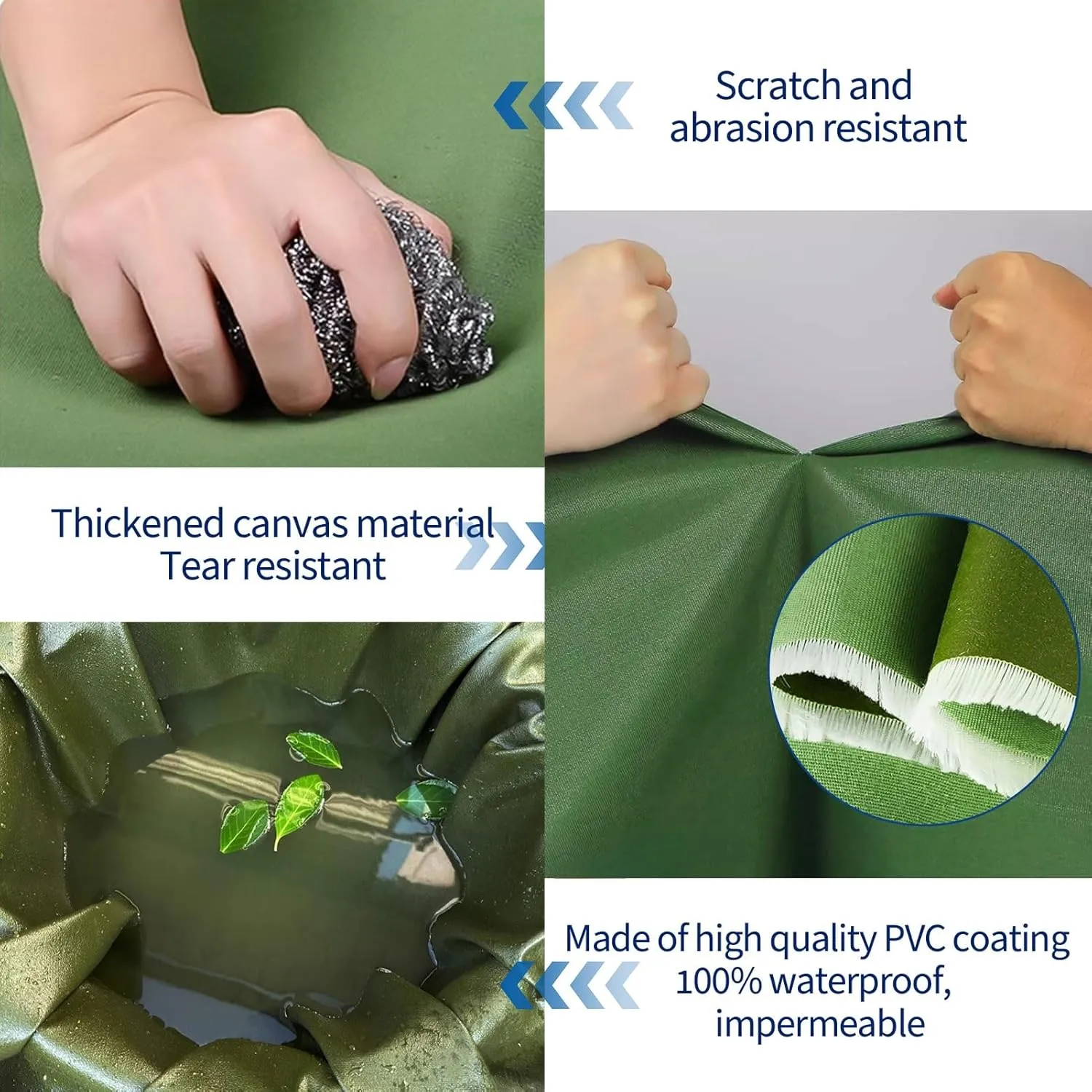 Camping Tarp, Heavy Duty 600g/m² Tarp with Eyelets, Green Canvas Cover for Outdoor Camping Ground Sheet(4x5m)