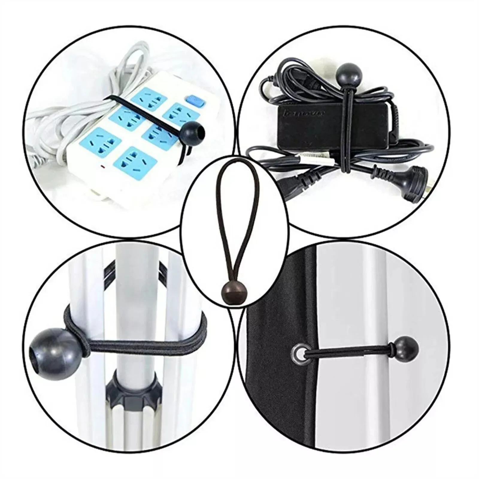 Camping Tent Luggage Cord Tie Down Strap 25x Elastic Ball Rope Bungee Cord Tarp