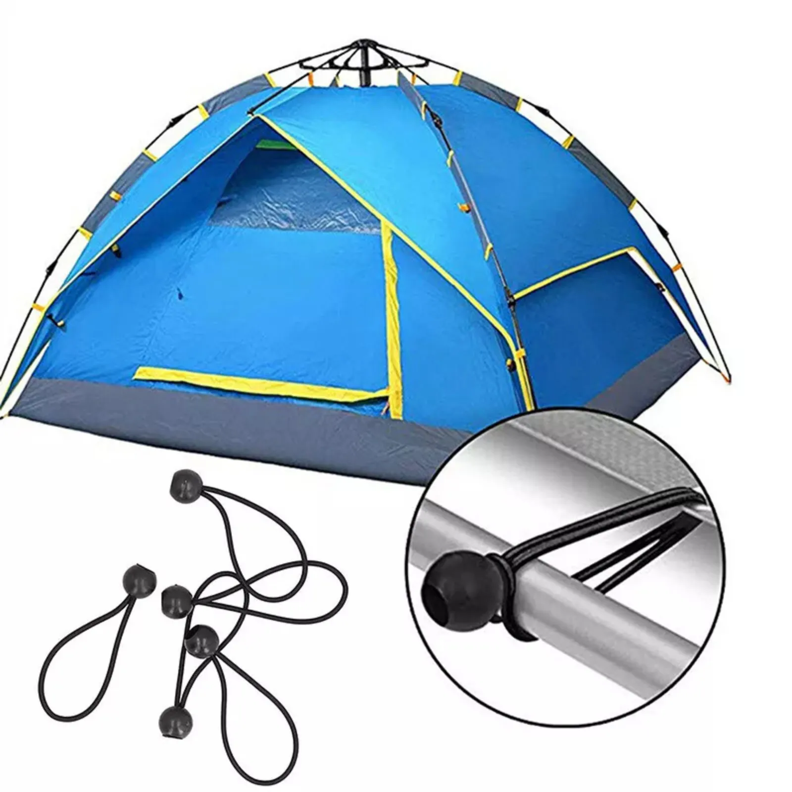 Camping Tent Luggage Cord Tie Down Strap 25x Elastic Ball Rope Bungee Cord Tarp