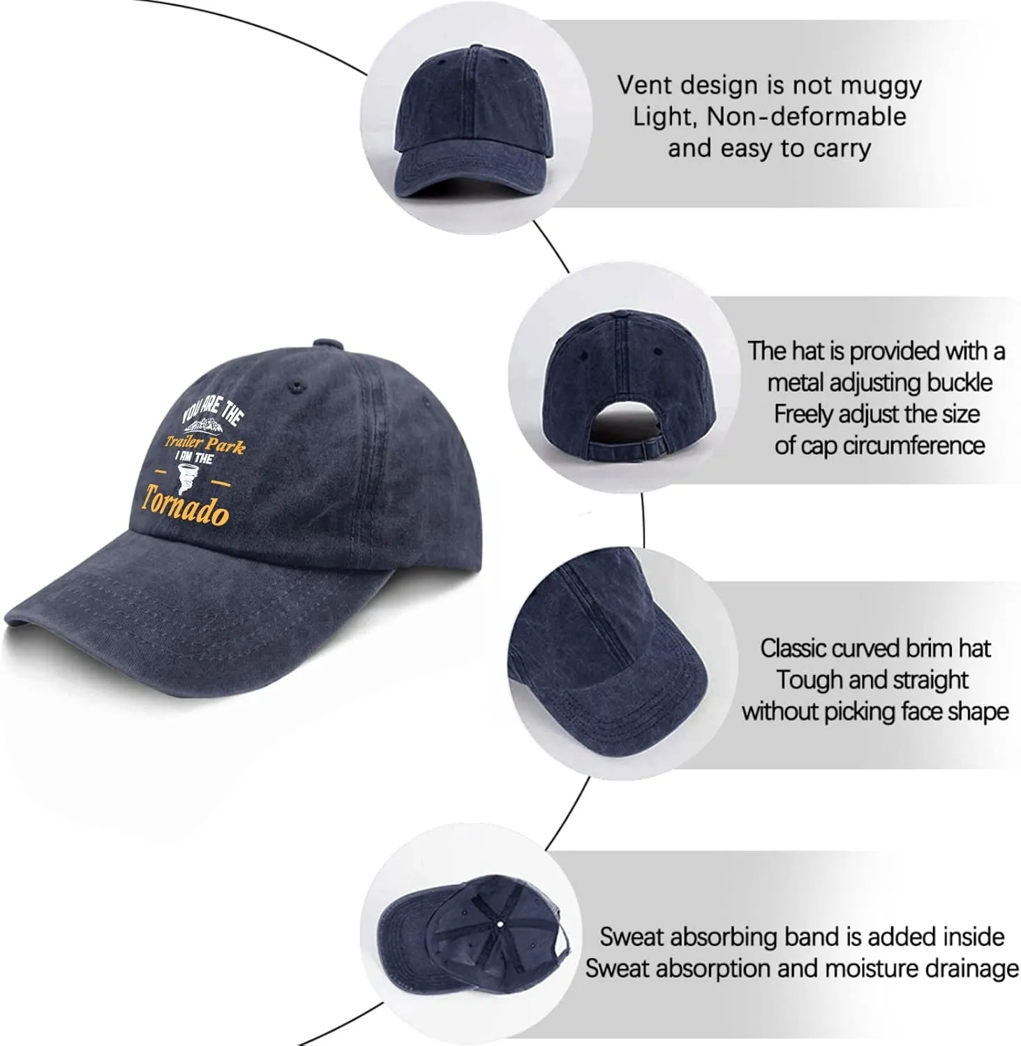 Cap You are Trailer Park I Am The Tornado Dad Hat for Men Graphic Denim Hats Adjustable