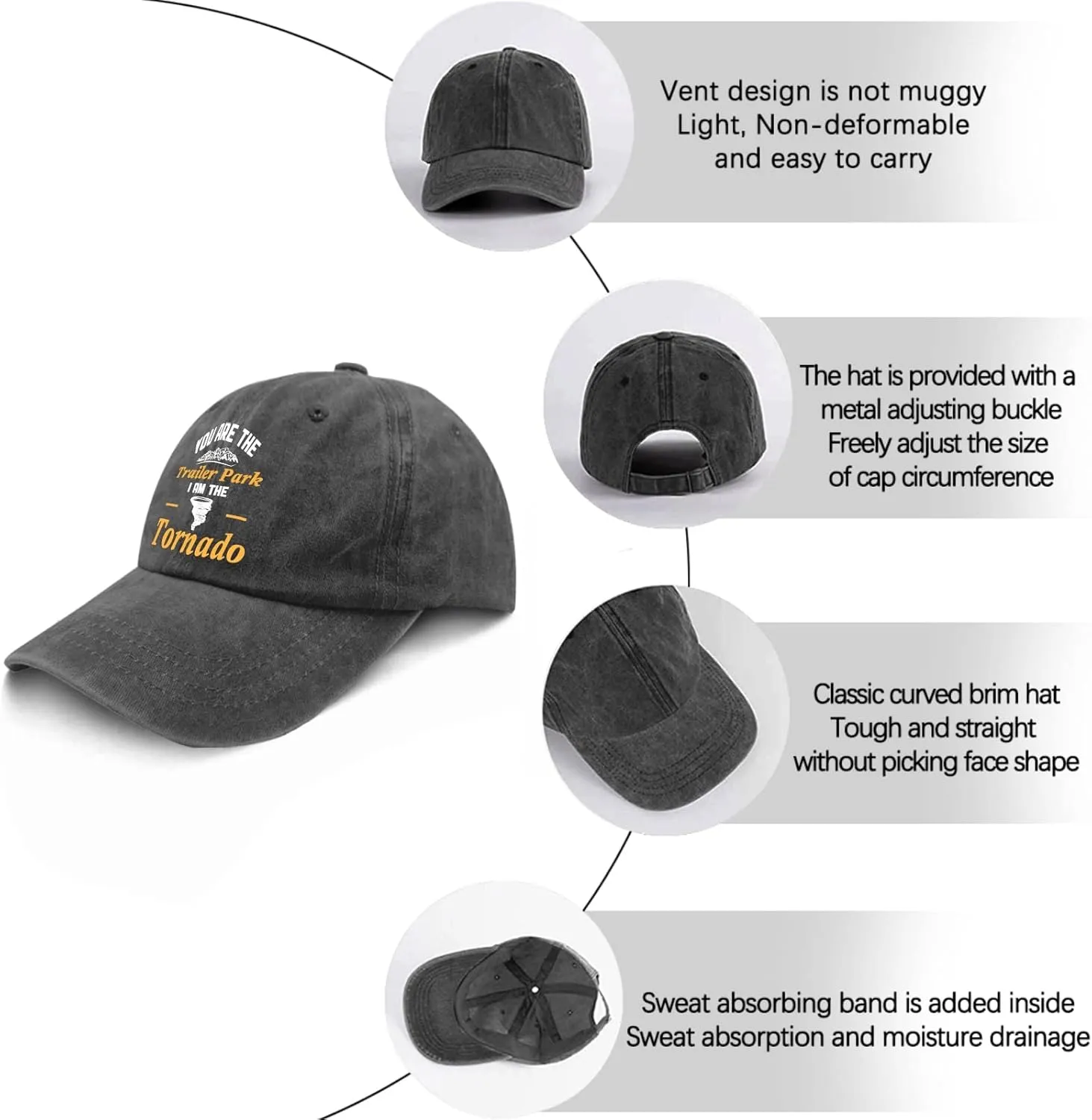 Cap You are Trailer Park I Am The Tornado Dad Hat for Men Graphic Denim Hats Adjustable