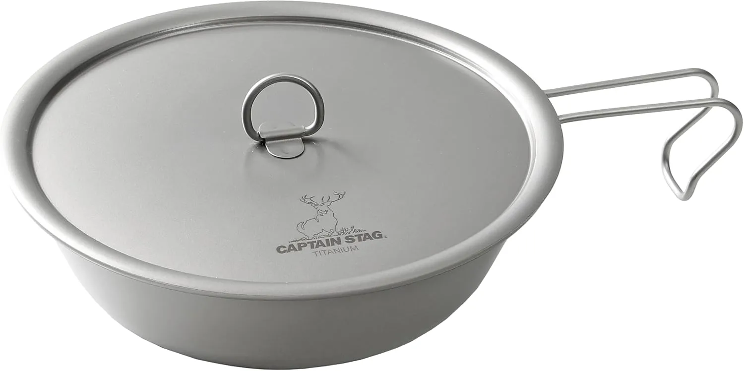 Captain Stag UH-4510 Kitchen Utensils, Frying Pan, 6.7 inches (17 cm), Lid Included, Lightweight, Titanium, Made in Japan, Made in Japan