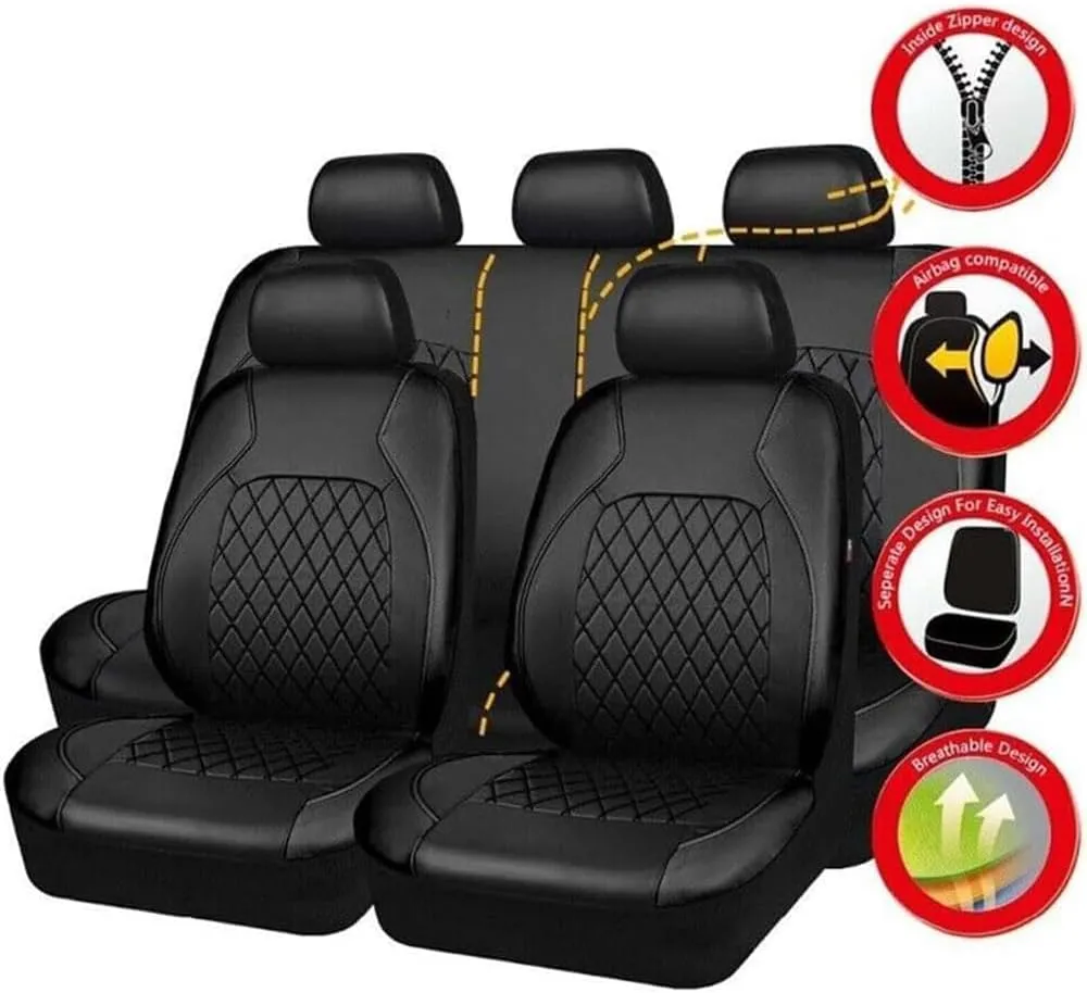 Car Seat Cover Sets for Ford Escape 2008-2022,Front Rear Covers Protector Waterproof Breathable Comfortable Full Surround Kit Airbag Compatible Accessories,Grey