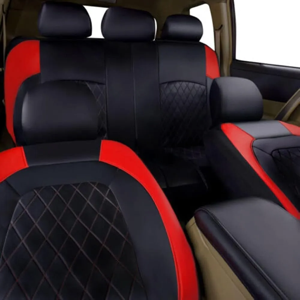 Car Seat Cover Sets for Ford Escape 2008-2022,Front Rear Covers Protector Waterproof Breathable Comfortable Full Surround Kit Airbag Compatible Accessories,Red
