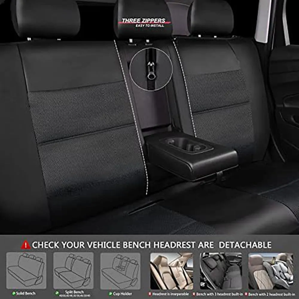 Car Seat Cover Sets for Holden Statesman,Front Rear Covers Protector Waterproof Breathable Comfortable Full Surround Kit Airbag Compatible Accessories,Black