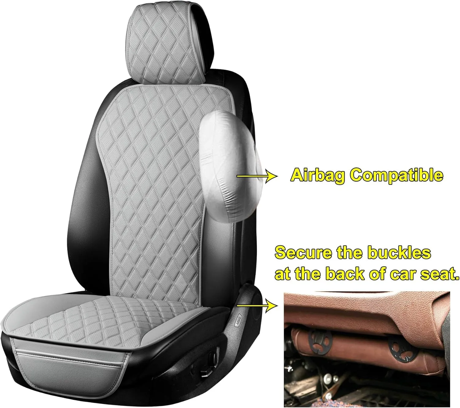 Car Seat Cover Sets for Holden Statesman,Front Rear Covers Protector Waterproof Breathable Comfortable Full Surround Kit Airbag Compatible Accessories,Grey-A