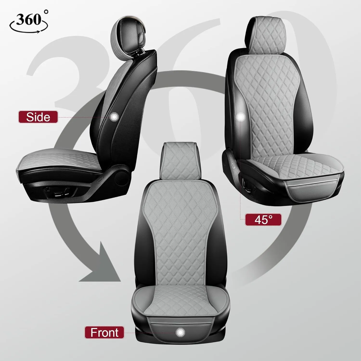 Car Seat Cover Sets for Holden Statesman,Front Rear Covers Protector Waterproof Breathable Comfortable Full Surround Kit Airbag Compatible Accessories,Grey-A
