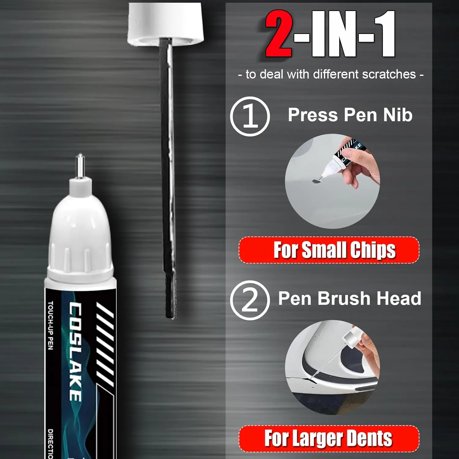 Car Touch Up Paint(Black Sapphire Metallic(475)) for BMW, Car Paint Scratch Repair Kit, Quick & Easy Solution to Repair, 2 in 1 Scratch Remover Pen with Color-Matched