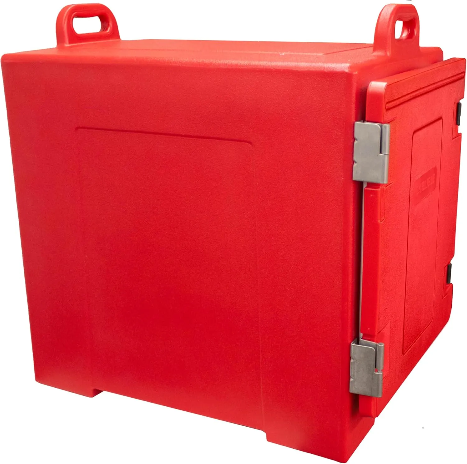 Carlisle FoodService Products Insulated Food Pan Carrier, Holds 5 Full or 10 Half 2.5" Pans (Sold Separately), Front-Loading Cateraide with Handles, Rugged PE Shell with PU Insulation, Red