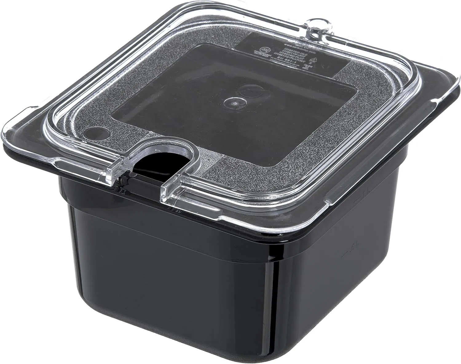 Carlisle FoodService Products Storplus 1/6-Size Plastic Food Pan, Food Storage Container, for Catering, Buffets, Restaurants, Polycarbonate, 1/6 Size, 4 Inches Deep, Black, (Pack of 6)