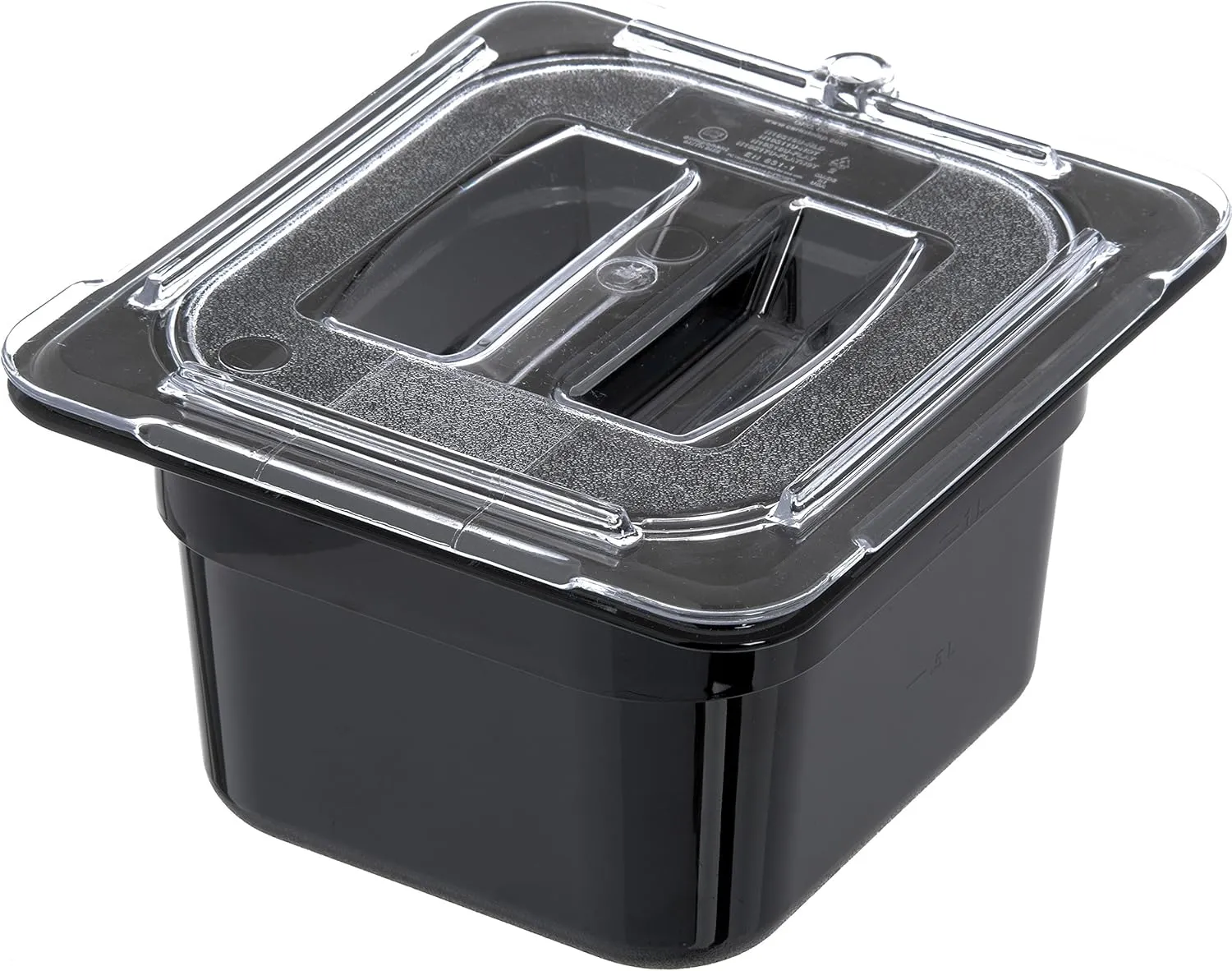 Carlisle FoodService Products Storplus 1/6-Size Plastic Food Pan, Food Storage Container, for Catering, Buffets, Restaurants, Polycarbonate, 1/6 Size, 4 Inches Deep, Black, (Pack of 6)