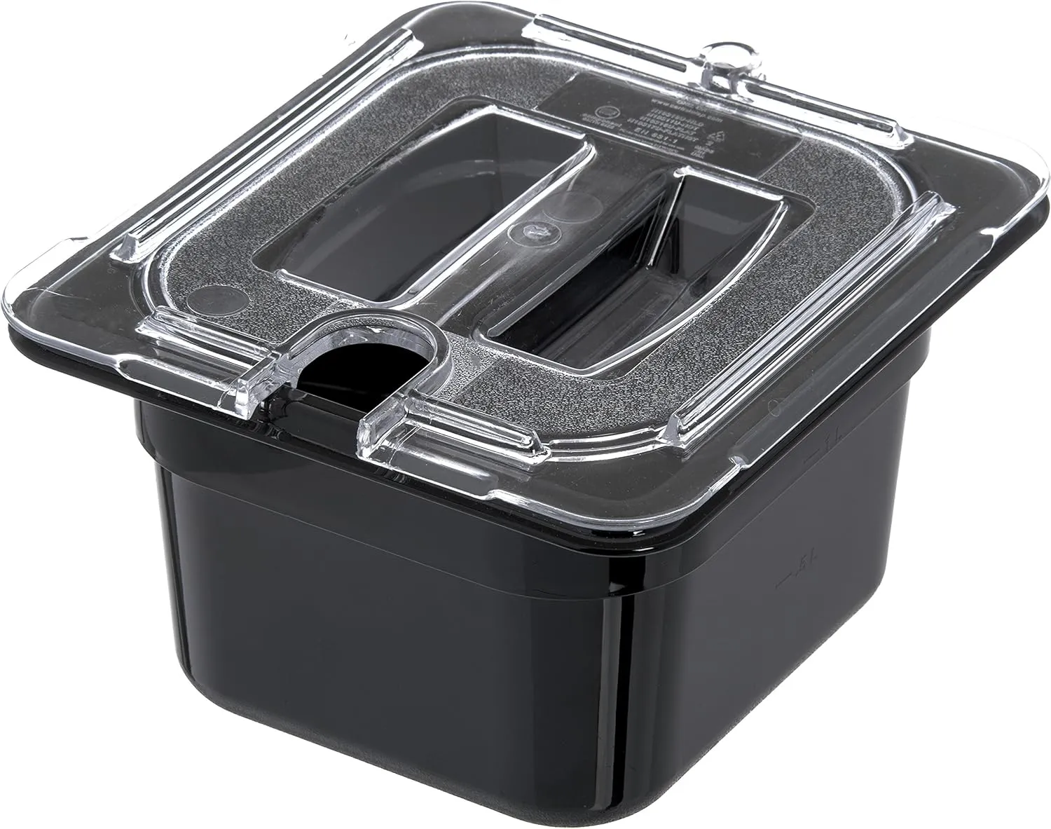 Carlisle FoodService Products Storplus 1/6-Size Plastic Food Pan, Food Storage Container, for Catering, Buffets, Restaurants, Polycarbonate, 1/6 Size, 4 Inches Deep, Black, (Pack of 6)
