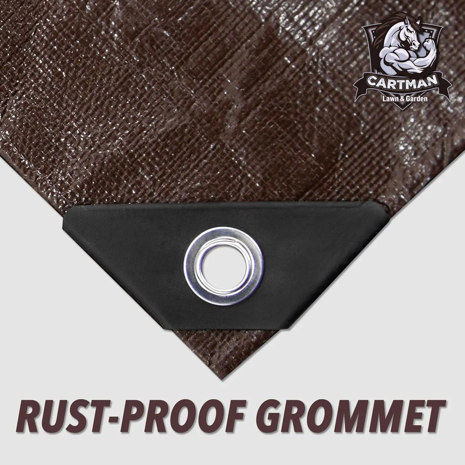 CARTMAN Finished Size 6x8 Feet Extra Thick 20 Mil Brown Ultra Heavy Duty Poly Tarp, Multipurpose Protective Cover, UV Resistant, Waterproof Poly Tarpaulin with Reinforced Edges