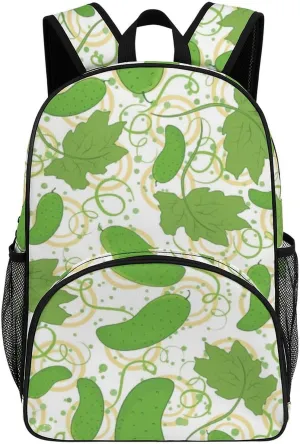 Cartoon Cucumber Pattern Backpack for Worker Teacher Business Hiking Travel Bag Shoulders Bag