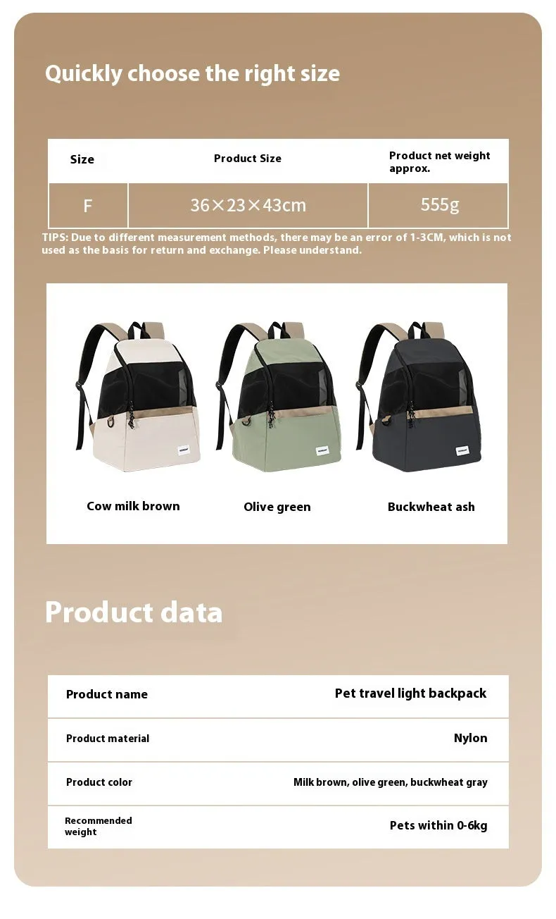 Casual Breathable Four Seasons Portable Pet Backpack