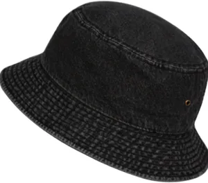 Casual Denim Jean Summer Bucket Hat, 100% Cotton Packable Sun Protection, Unisex