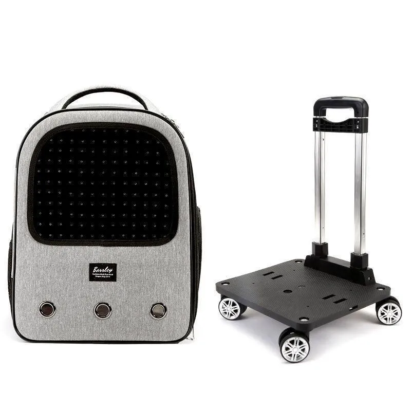 Cat Carrier Backpack With Wheels Rolling Large 5 Color Trolley