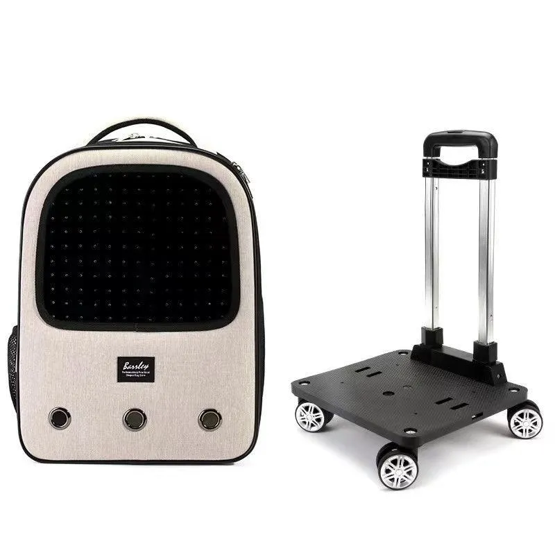 Cat Carrier Backpack With Wheels Rolling Large 5 Color Trolley