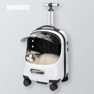 Cat Carrier Bag On Wheels Trolley 3 Color Rolling Backpack