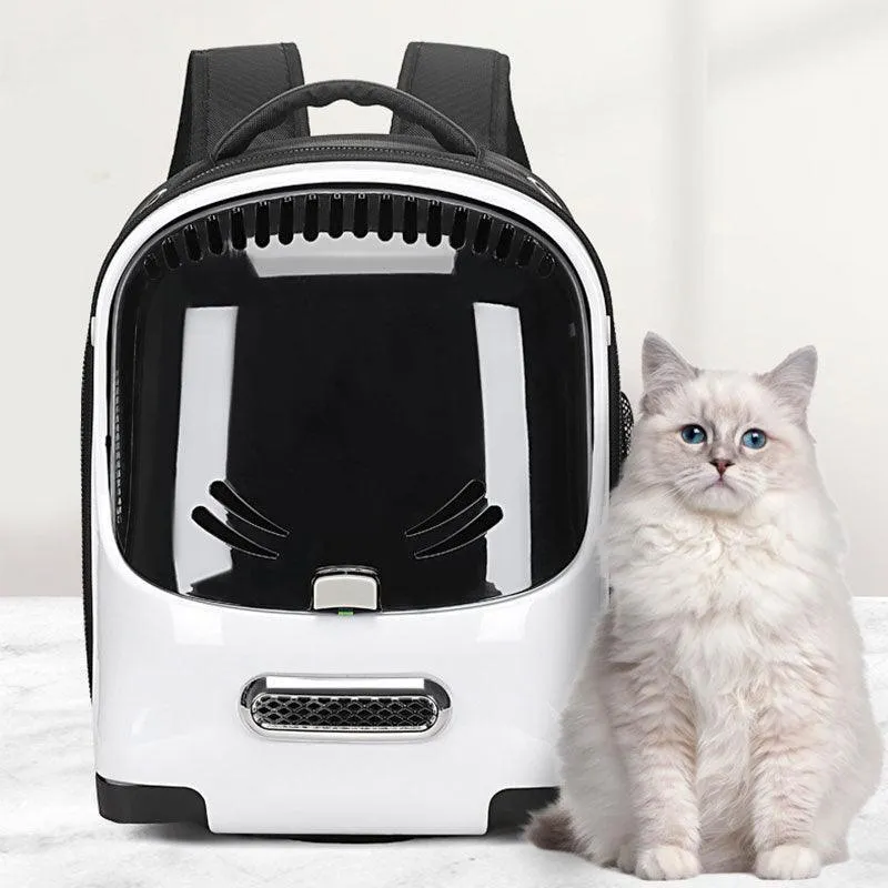 Cat Carrier Bag On Wheels Trolley 3 Color Rolling Backpack