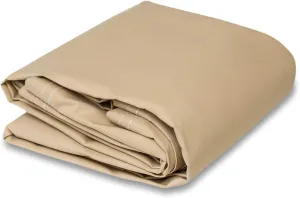 CCS Waterproof Iron Horse Canvas Tarp – Heavy Duty Silicone-Treated Polyester Tarpaulin with Rustproof Grommets for Awnings, Camping, Construction, Equipment Cover & Outdoor Use (Tan, 5x7 Ft)