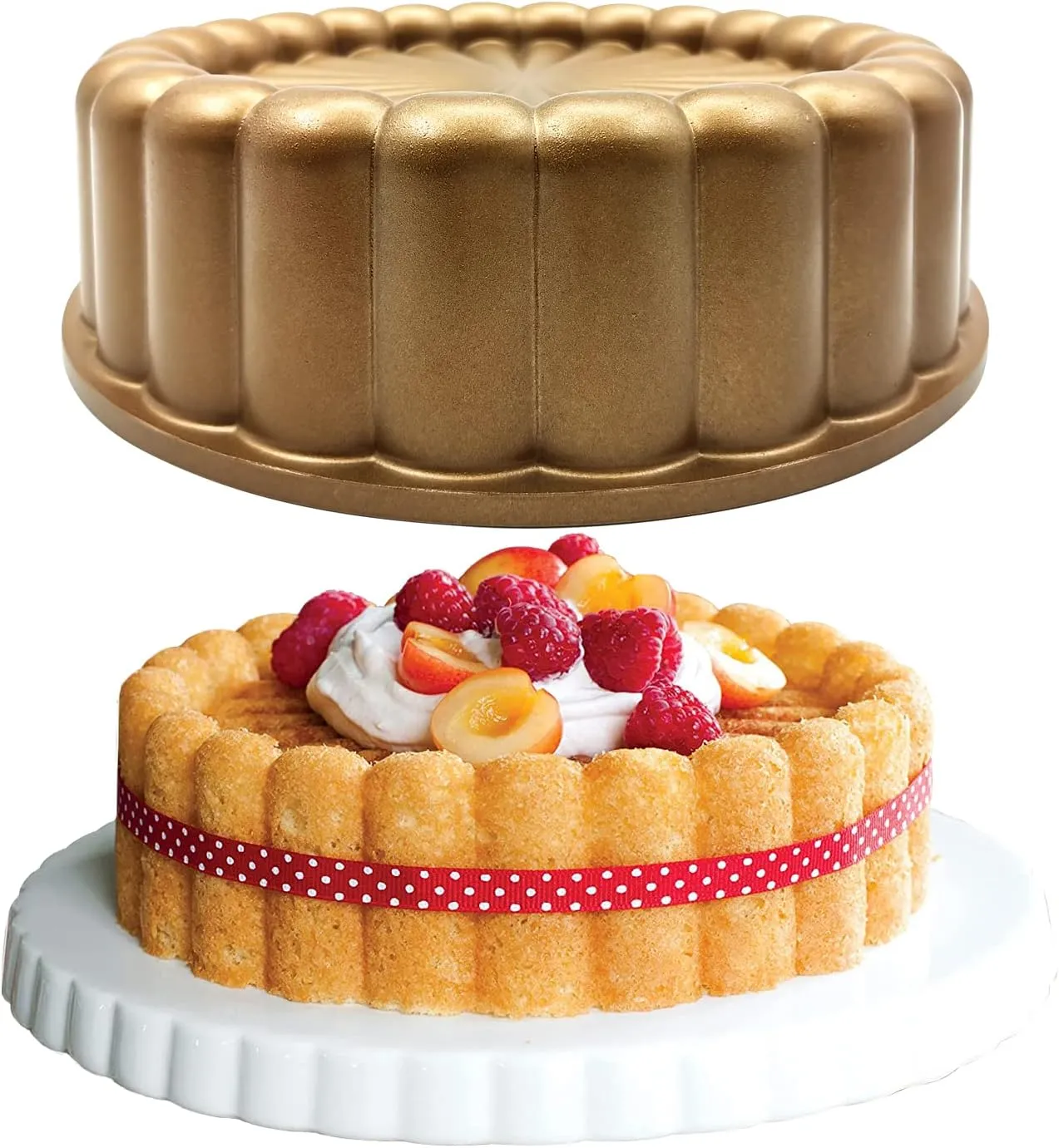Charlotte Cake Mold, 9 Inch Cake Pan Aluminium Kitchen Accessories Decoration Christmas Wedding Valentine’s 3D Charlotte Cake Pan (Flower Shape)