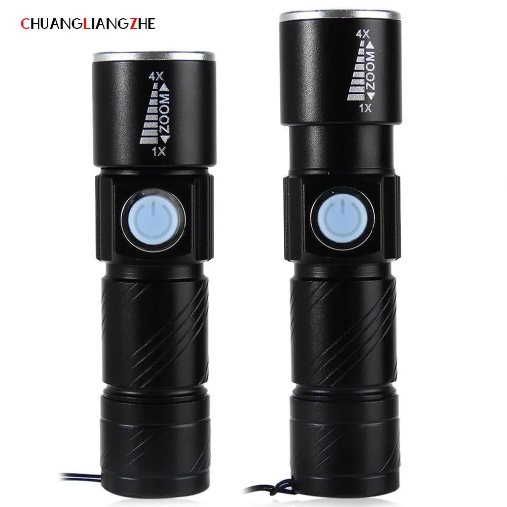 CHENGLIANGZHE Mini Flashlight  Built-in 18650 Battery Battery Comes with USB Charging Light LED Lamp Outdoor Portable Zoom