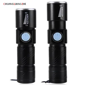 CHENGLIANGZHE Mini Flashlight  Built-in 18650 Battery Battery Comes with USB Charging Light LED Lamp Outdoor Portable Zoom