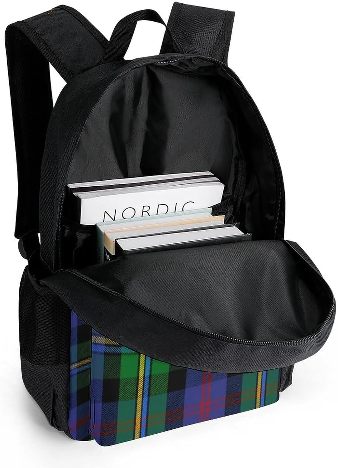Clan Malcolm Tartan Large Capacity Fully Printed Backpack with Pockets Unisex