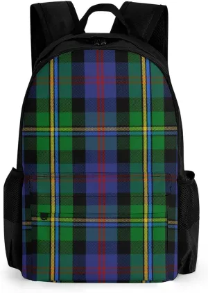 Clan Malcolm Tartan Large Capacity Fully Printed Backpack with Pockets Unisex
