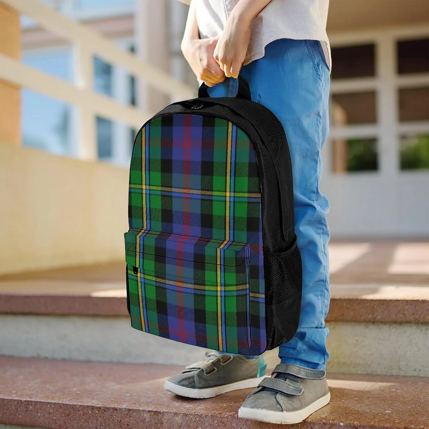Clan Malcolm Tartan Large Capacity Fully Printed Backpack with Pockets Unisex