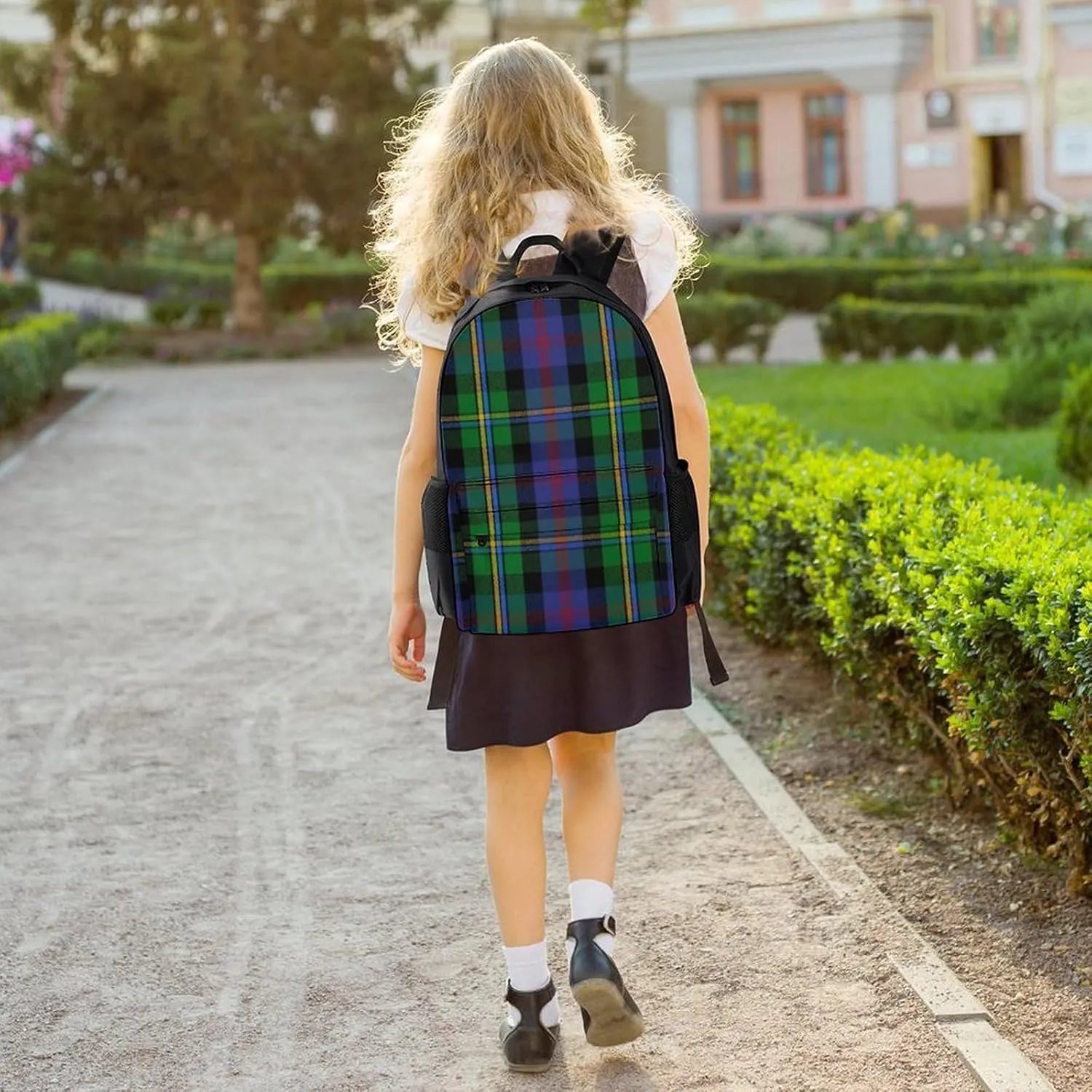 Clan Malcolm Tartan Large Capacity Fully Printed Backpack with Pockets Unisex