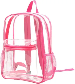 Clear Backpack Duty PVC Transparent Backpacks with Reinforced Strap Stitches & Large Capacity. (COLOR3,Large)