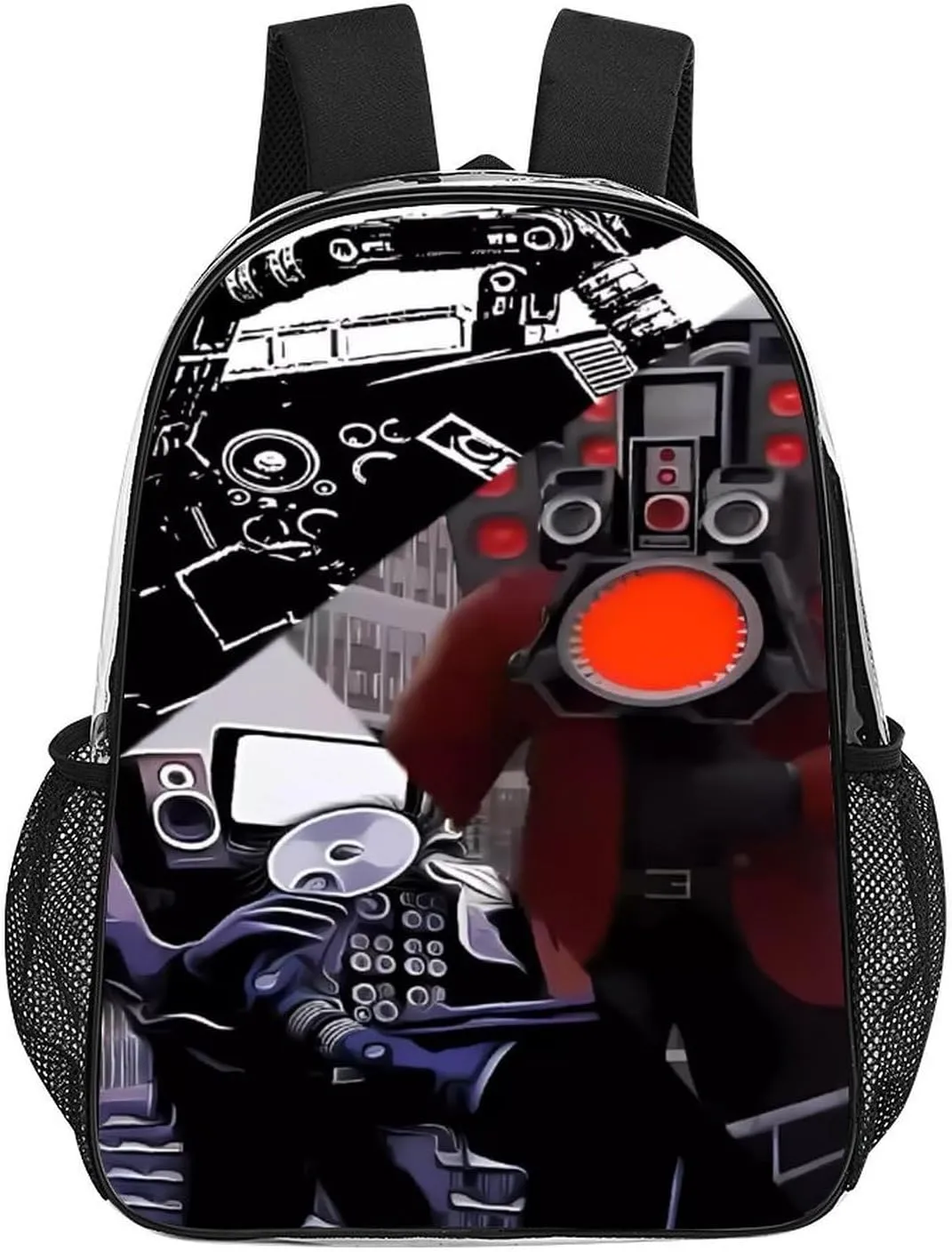 Clear Backpack Heavy Duty PVC Transparent Funny Toi-let Backpack 17"" Large Capacity See Through Bag for Travel, 43x32x13cm, Style