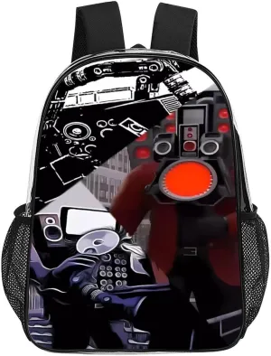 Clear Backpack Heavy Duty PVC Transparent Funny Toi-let Backpack 17"" Large Capacity See Through Bag for Travel, 43x32x13cm, Style