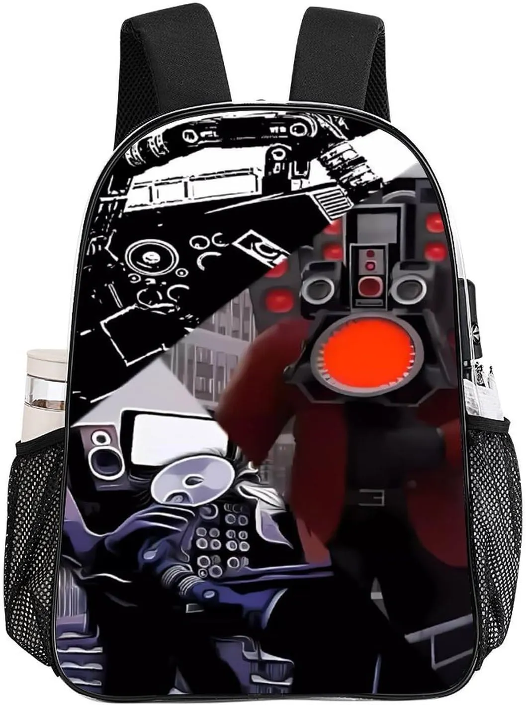 Clear Backpack Heavy Duty PVC Transparent Funny Toi-let Backpack 17"" Large Capacity See Through Bag for Travel, 43x32x13cm, Style