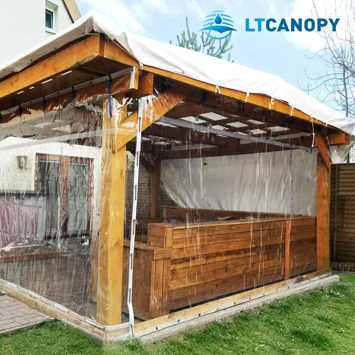 Clear Tarp 8 x 10FT, 20 Mil Clear Vinyl Tarp, Small Cover Plastic Sheeting with Grommets, Double-Stitched Reinforced Edges, Heavy Duty Tarps Waterproof and Tearproof