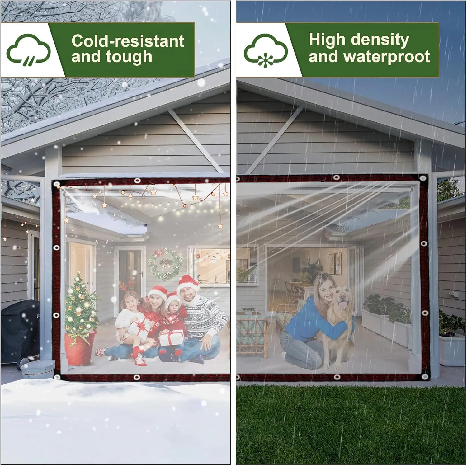 Clear Tarp - Waterproof - Small 6x8ft for Garden, Tarpaulin Transparent with Grommets of Plant/Pool Outdoor Rain Plastic Tarps, Chicken Coop Cover/Dog Kennel Roof Canopy