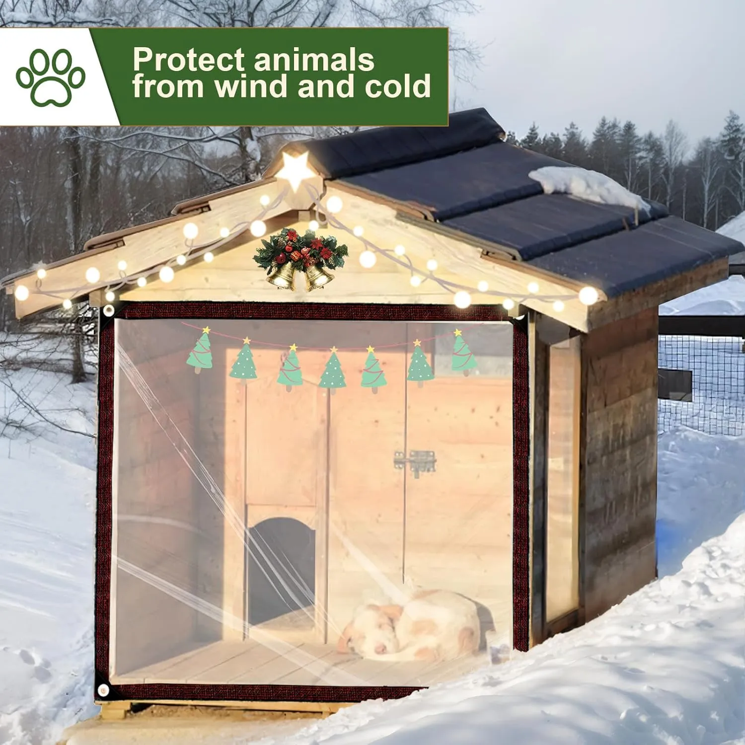 Clear Tarp - Waterproof - Small 6x8ft for Garden, Tarpaulin Transparent with Grommets of Plant/Pool Outdoor Rain Plastic Tarps, Chicken Coop Cover/Dog Kennel Roof Canopy