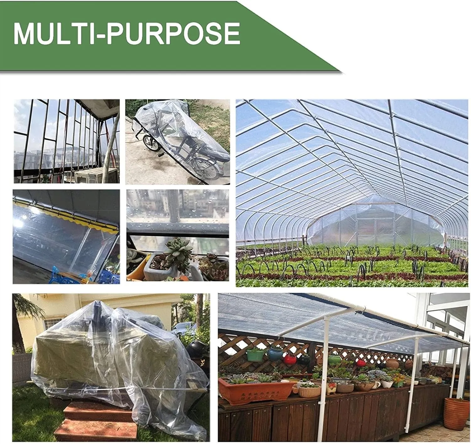 Clear Tarps Heavy Duty - Transparent Plastic Tarpaulin Outdoor - Flower Plant Sheet Covers - Strengthen Windproof Cover, Easy To Attach, For Winter Plants Garden Furniture 7 X 10 Ft / 20 × 26 Ft