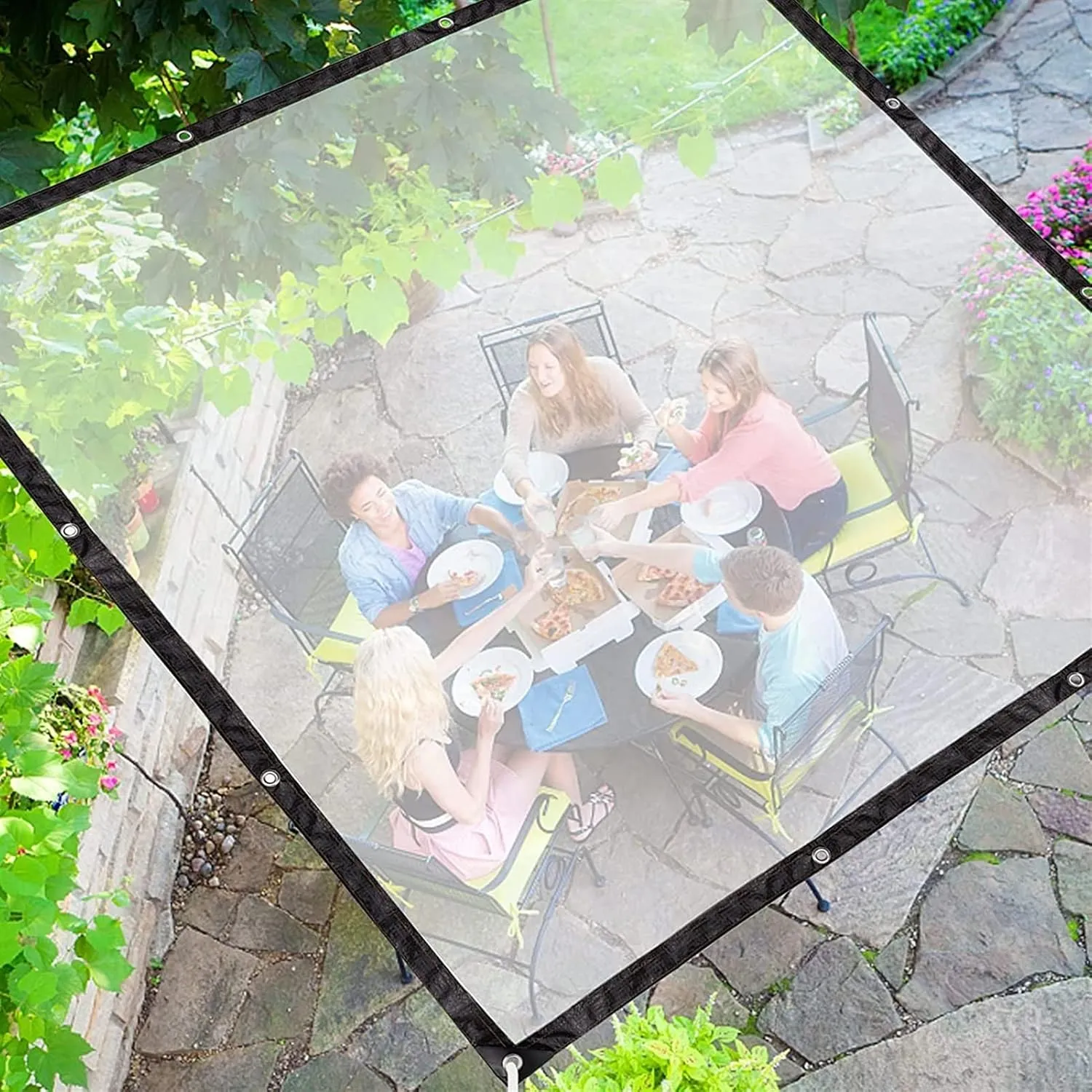 Clear Tarps Heavy Duty - Transparent Plastic Tarpaulin Outdoor - Flower Plant Sheet Covers - Strengthen Windproof Cover, Easy To Attach, For Winter Plants Garden Furniture 7 X 10 Ft / 20 × 26 Ft