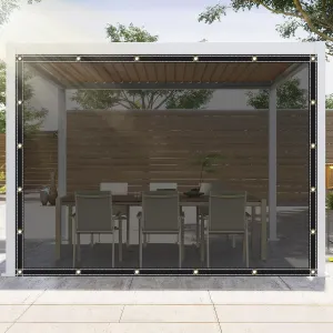 Clear Tarps Heavy Duty UV Protection, Translucent Sun Shade PVC Vinyl Tarpaulin with Grommets, Ropes, Reinforced Edge, Waterproof, Tear-Resistant for Greenhouse, Patio, Garden, Porch, Pavilion