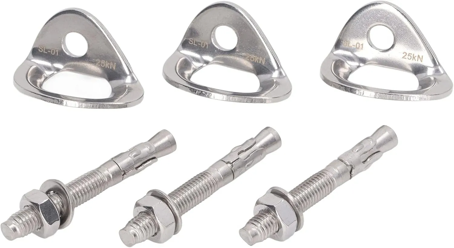 Climbing Bolt Hanger, Stainless Steel Rock Climbing Anchors Anchor Belay Rescue Device Mountaineering Kit for Rock Climbing and Home Gyms, Hammocks