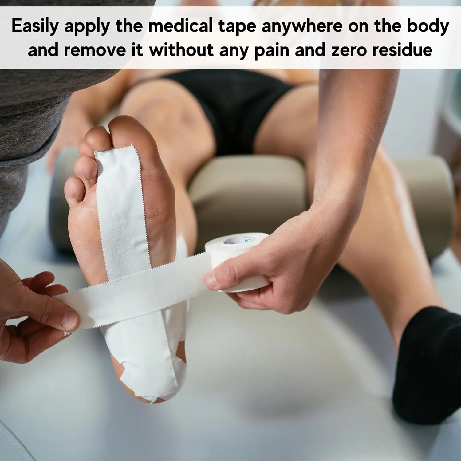Cloth Medical First Aid Tape 1" x 10 Yards [Pack of 12 Rolls] Lightweight Breathable Silk-Like Microporous Self Adhesive Latex Free Hypoallergenic Bandage and Wound Dressing Tape (12)