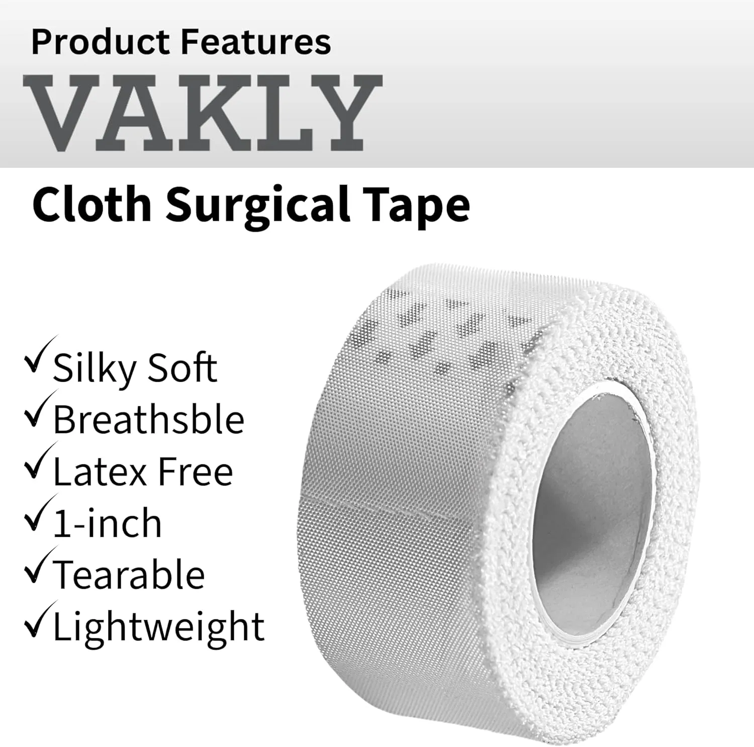 Cloth Medical First Aid Tape 1" x 10 Yards [Pack of 12 Rolls] Lightweight Breathable Silk-Like Microporous Self Adhesive Latex Free Hypoallergenic Bandage and Wound Dressing Tape (12)
