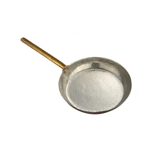 Copper Frying Pan, Brass Handle, Hammered Finish, Copper Cookware, Kalai Coated