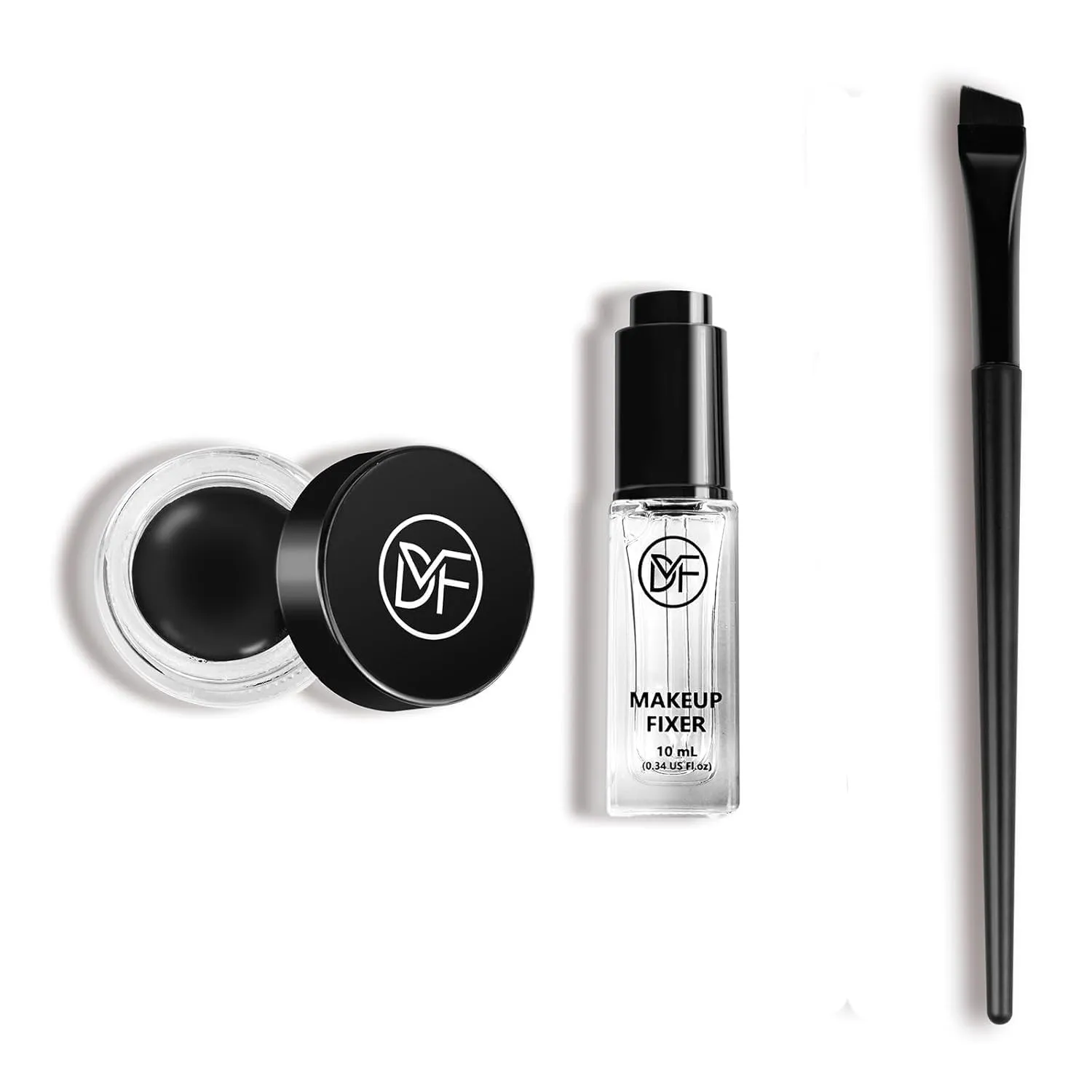 Cosmetics Pigment Activator,Makeup Mixing Liquid Eyeliner Gel Set,Long Lasting Waterproof High-Intensity Pigments Smudge-Proof Eye Liner Gel,Makeup Mixing Liquid With Long Eyeliner Brush Set