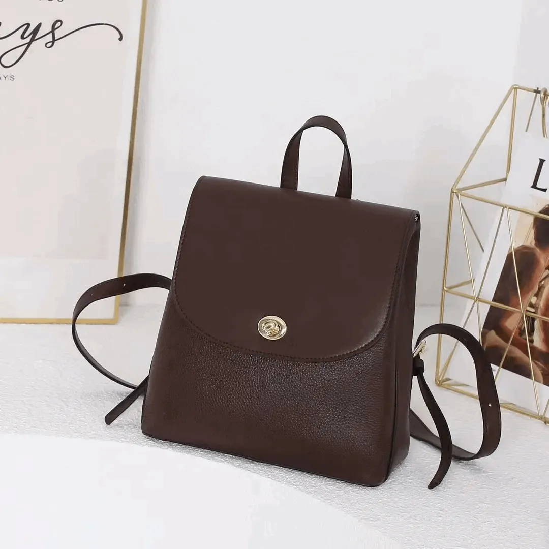 Cowhide Backpack – Multi-Purpose Large Capacity Women's Bag