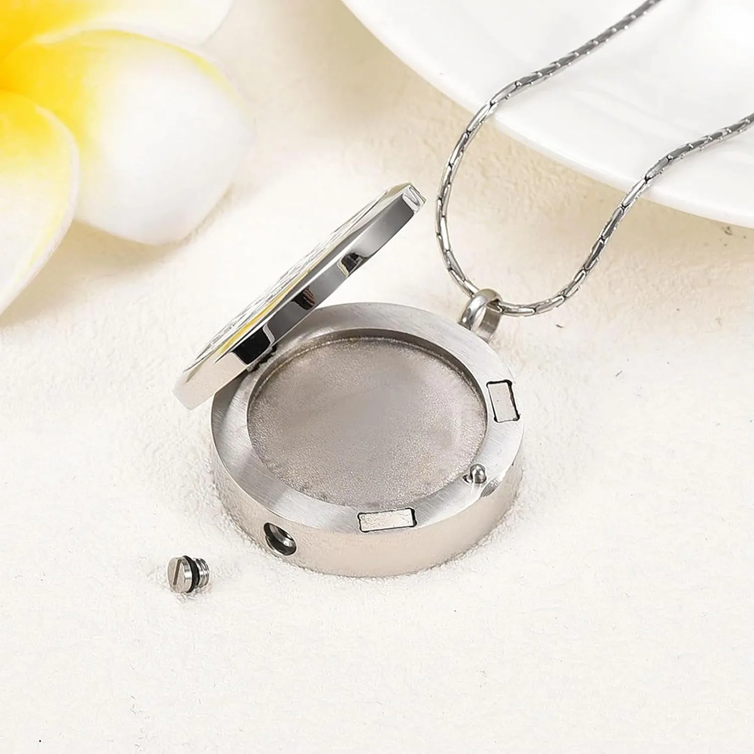 Cremation Jewelry Life of Tree Diffuser Locket Necklace Women Men Stainless Steel Cremation Jewelry Pendant Necklace for Ashes-14
