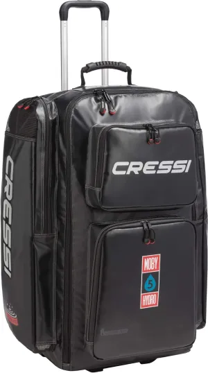 Cressi Strong Large Capacity Roller Luggage Bag 115L with Backpack Straps - Moby 5 designed in Italy